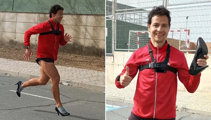 Man breaks 100-metre sprint record wearing heels