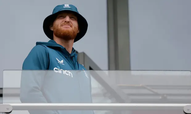 Ben Stokes on the England team balcony