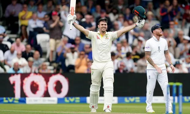 Mitchell Marsh scored a century on his return to the Australia team in the third Ashes Test.
