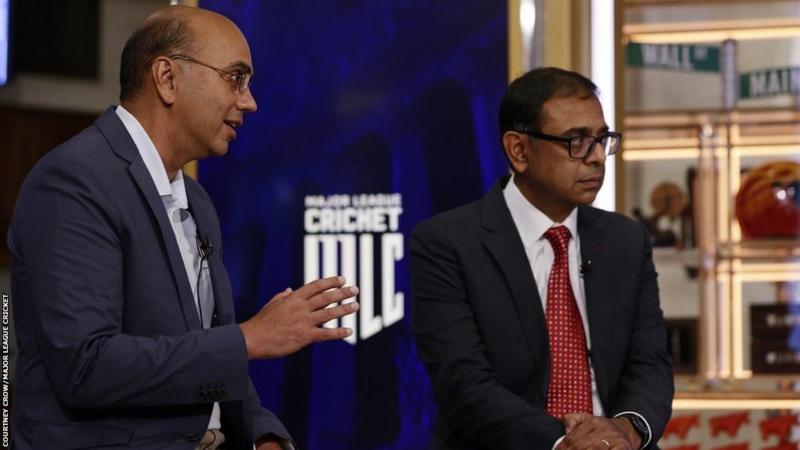 Sameer Mehta and Vijay Srinivasan (right) co-founded Major League Cricket in January 2019