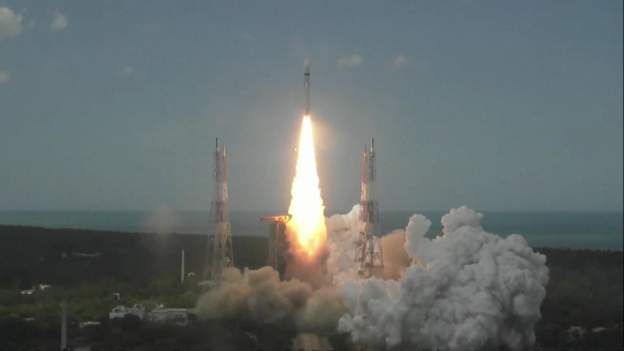 The moment India's rocket lifts off