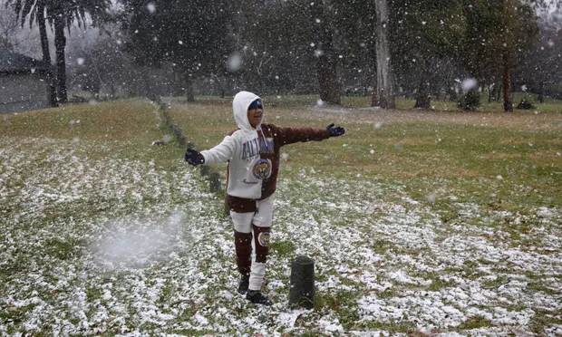 ‘Pure magic’: snow falls on Johannesburg for first time in 11 years