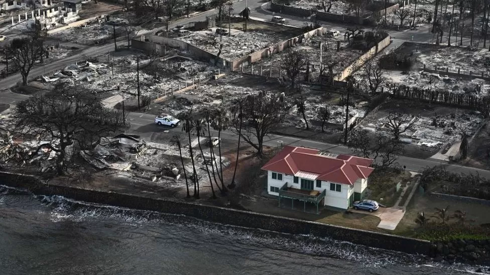 The red Lahaina house that survived Maui fires