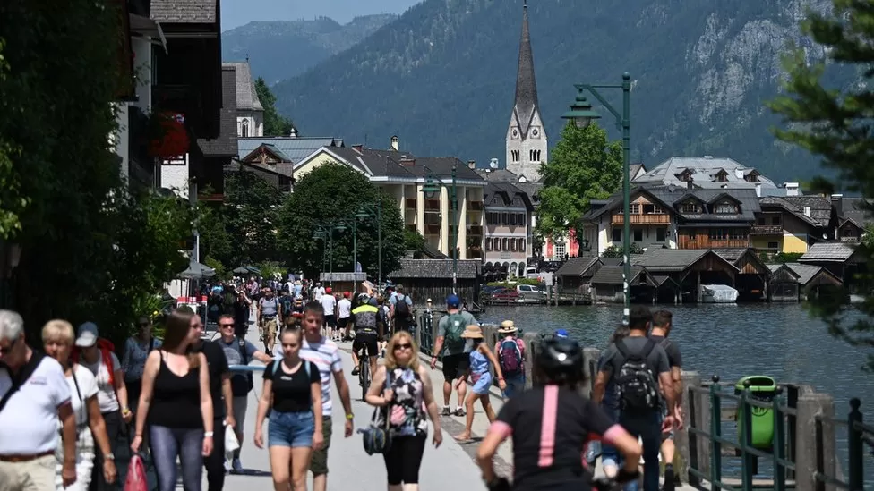 Austrian town protests against mass tourism