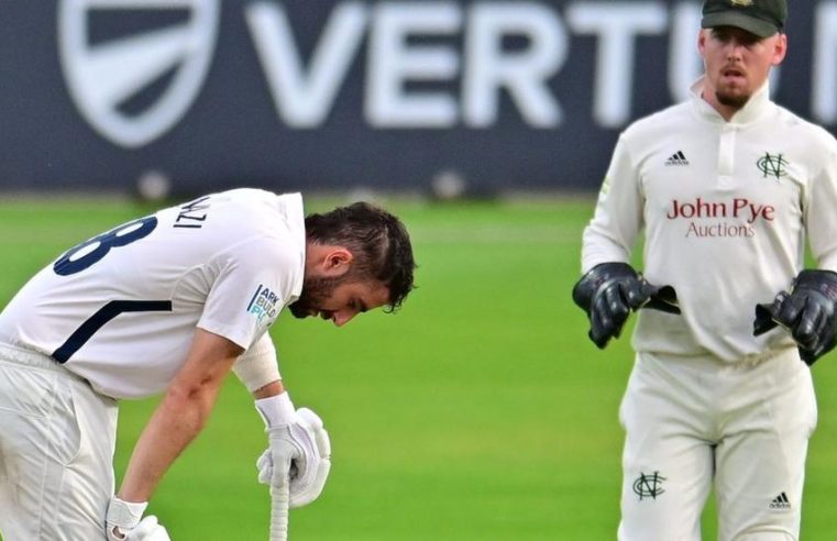 Ryan Higgins steadies Middlesex at rain-hit Trent Bridge