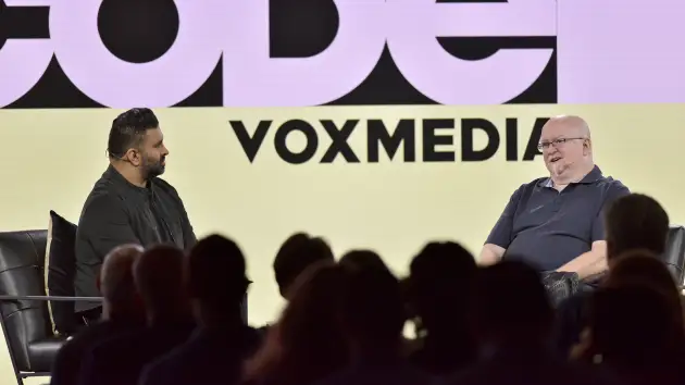 Nilay Patel, left, editor in chief of The Verge