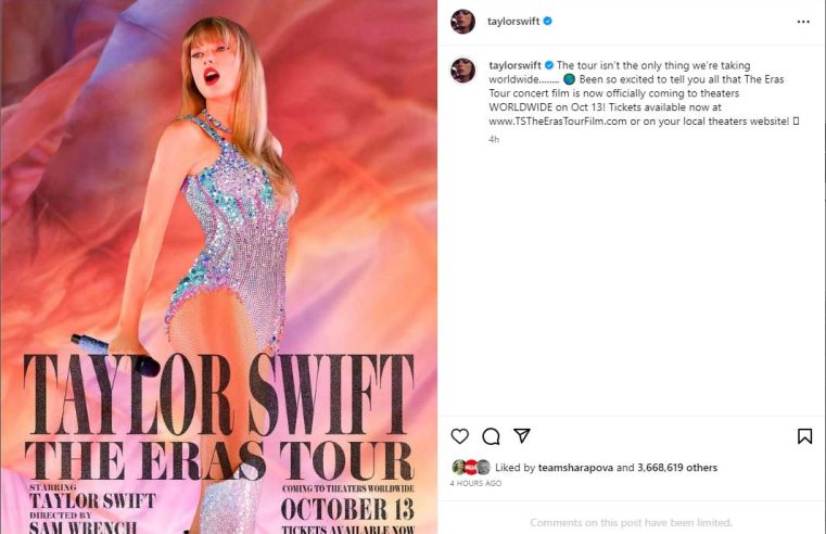 Over 3.5 million people react to Taylor Swift’s announcement