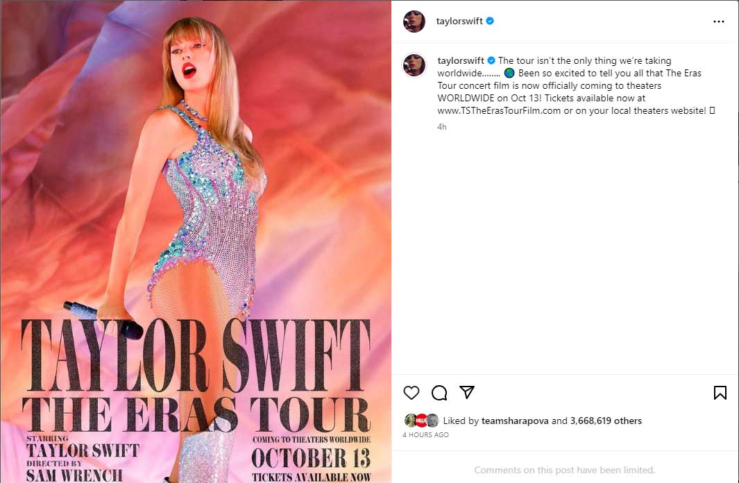 Over 3.5 million people react to Taylor Swift’s announcement
