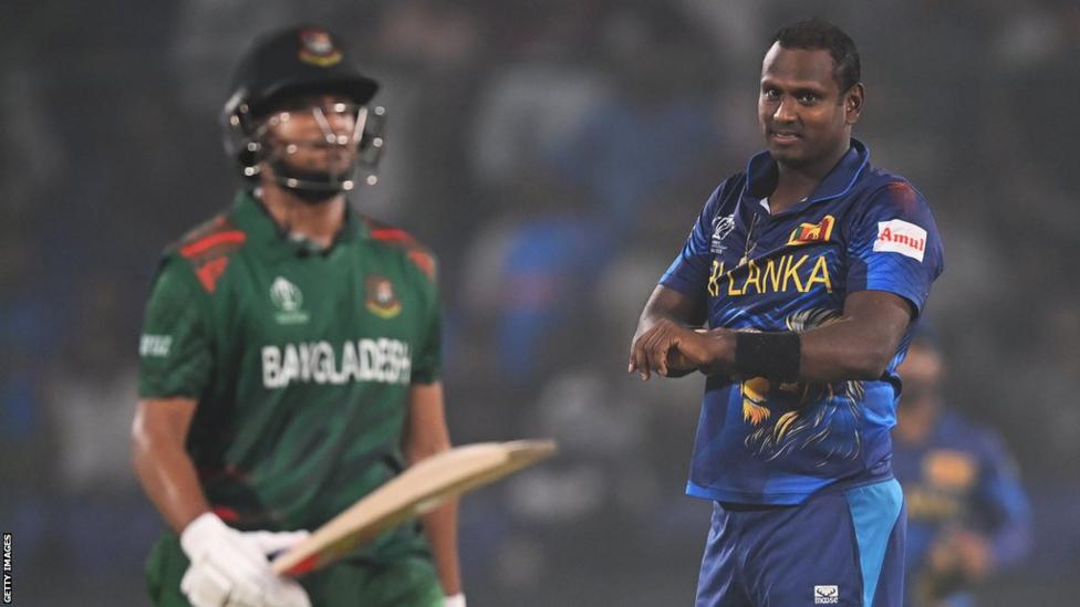 Mathews controversially timed out as Bangladesh beat Sri Lanka