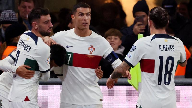 Cristiano Ronaldo scored a world record 128th international goal