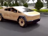 DIY version of Tesla’s Cybertruck made out of wood