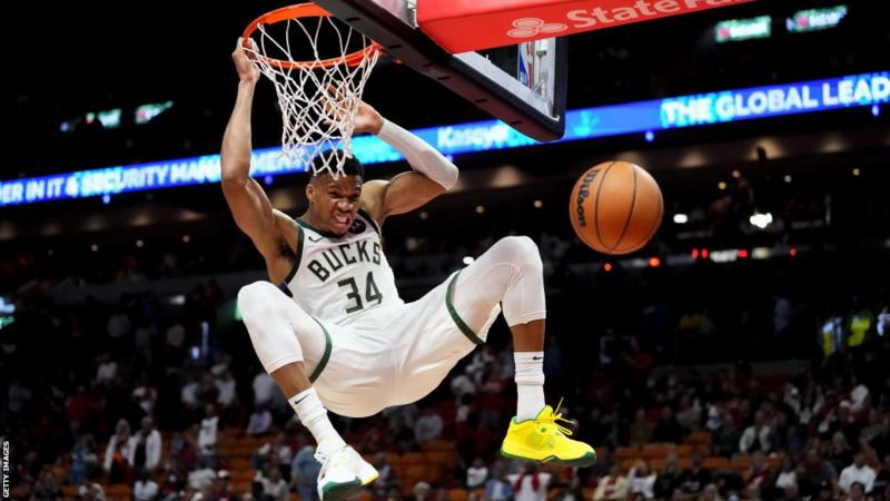 Giannis Antetokounmpo helps Milwaukee Bucks reach last eight.