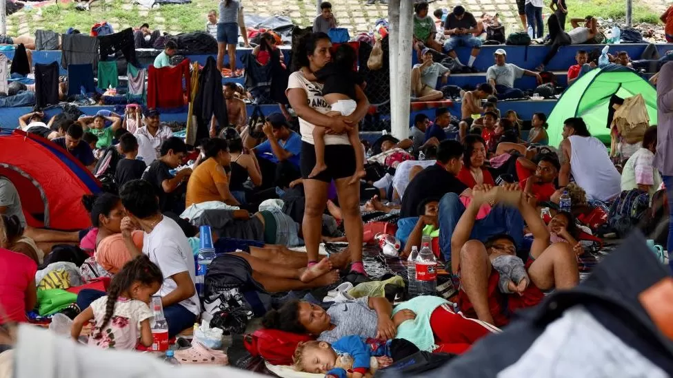 Migrant caravan heading through Mexico to US