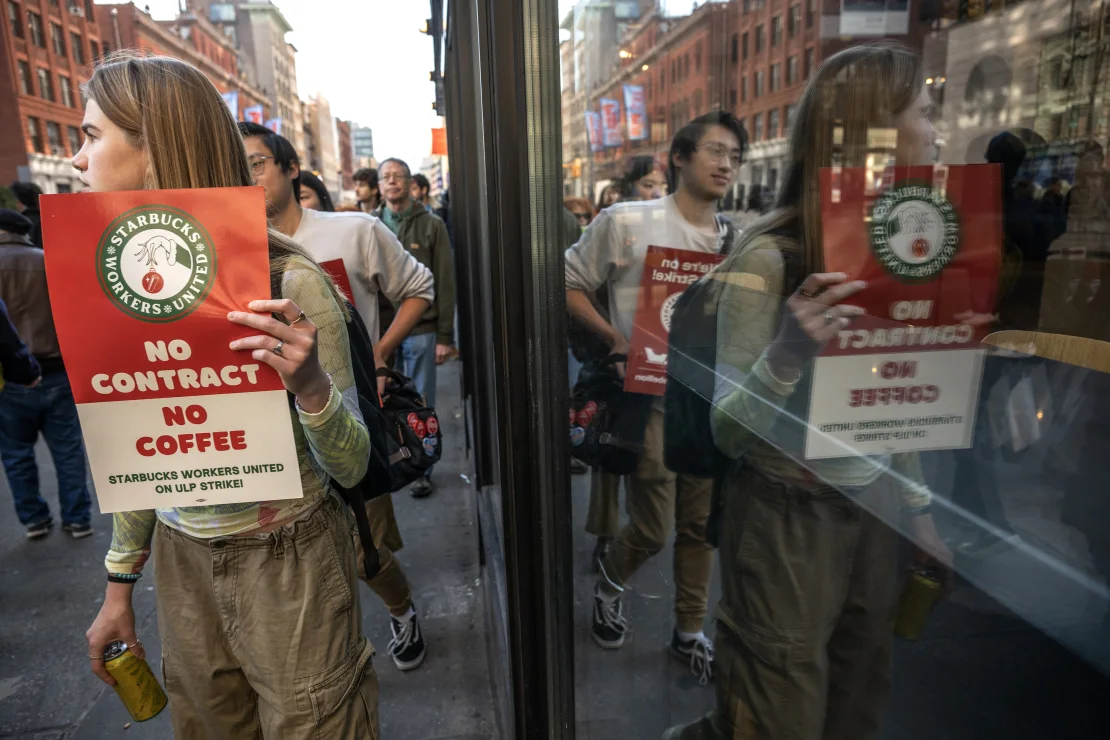 Starbucks workers stage ‘Red Cup Day’ strike
